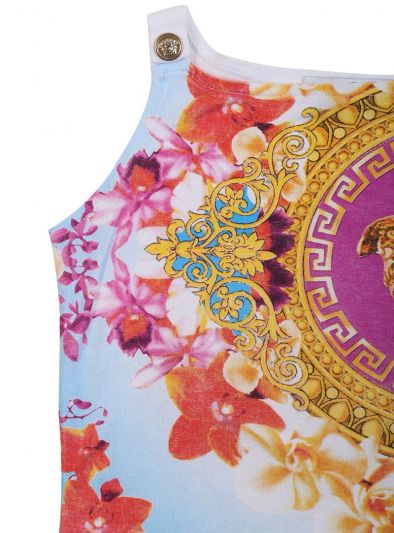 YOUNG VERSACE MULTI COLOUR MEDUSA TOP