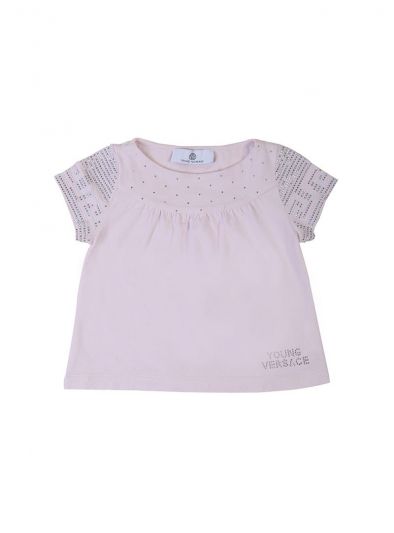 YOUNG VERSACE PASTEL PINK CRYSTAL TOP