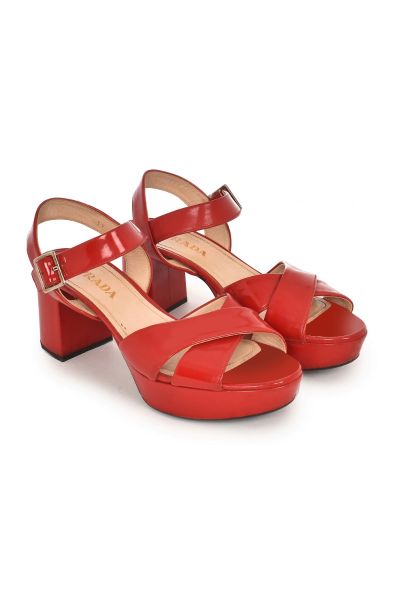 prada red platform sandals