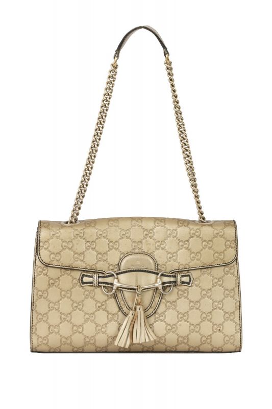 GUCCI GUCCISSIMA EMILY MEDIUM LEATHER SHOULDER  BAG
