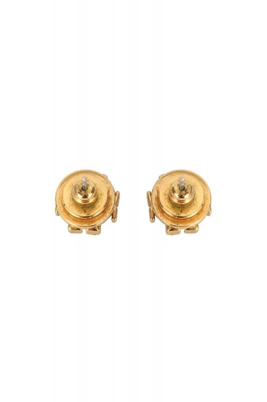 TORY BURCH GOLD LOGO STUD EARRINGS