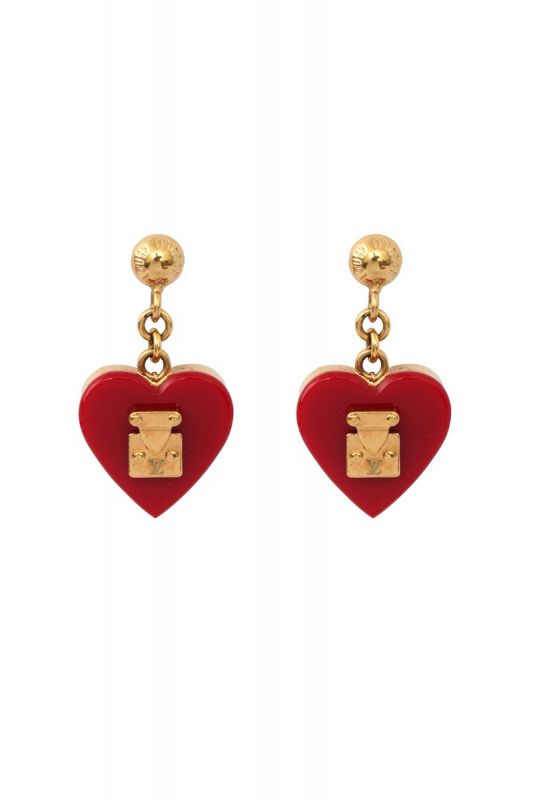 LOUIS VUITTON LOCK ME HEART EARRINGS 