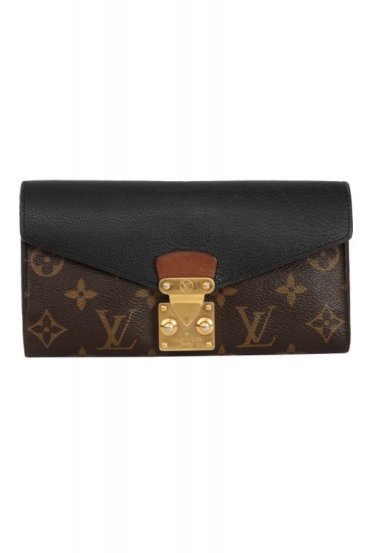 LOUIS VUITTON BLACK/ BROWN MONOGRAM PALLAS WALLET