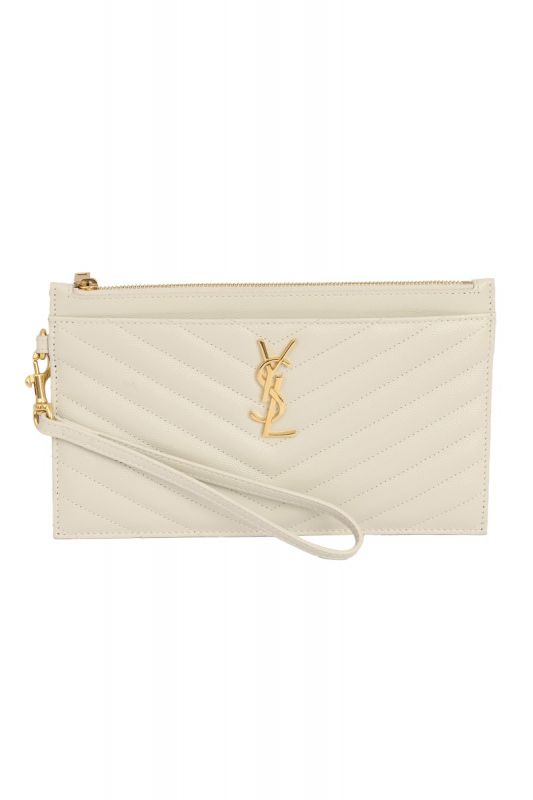 YVES SAINT LAURENT QUILTED CASSANDRE LARGE ZIPPED POUCH 