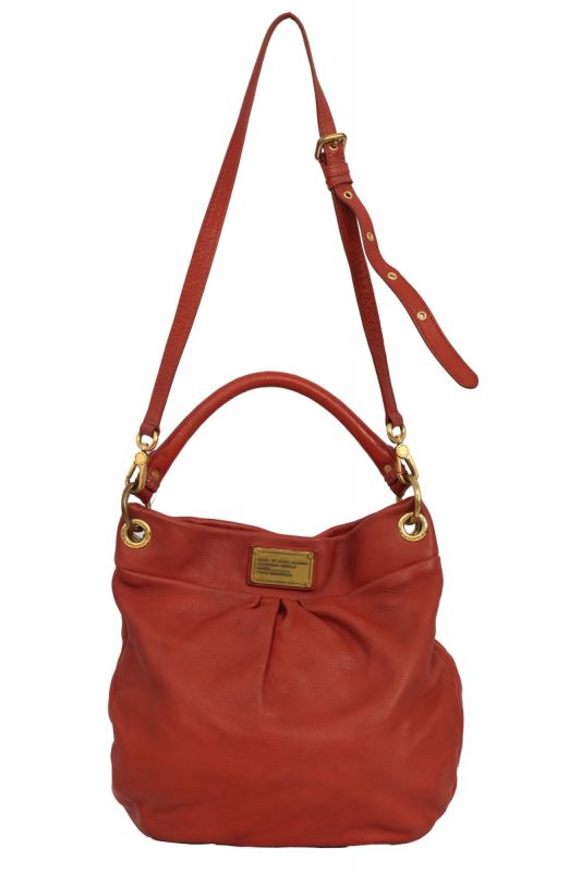 MARC JACOBS CLASSIC Q HILLIER LEATHER HOBO BAG 