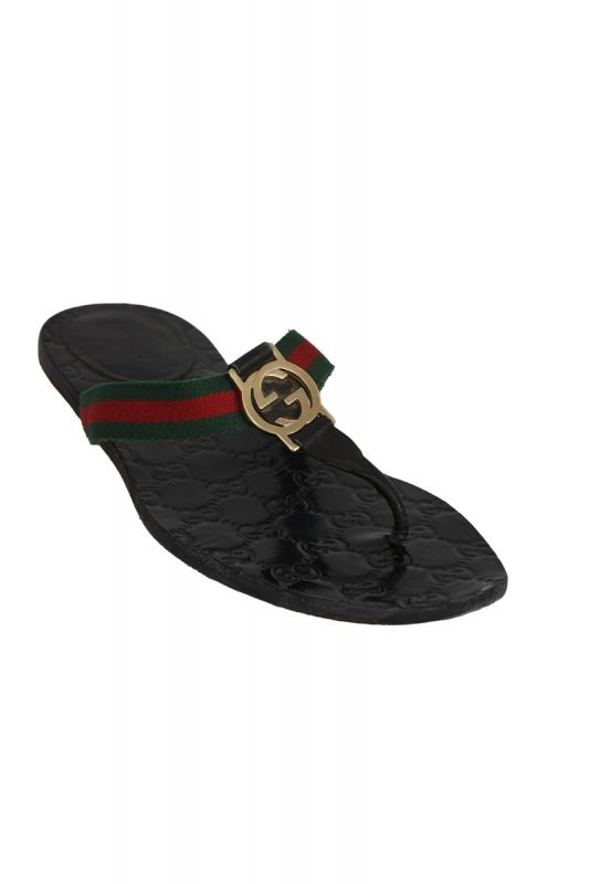 GUCCI SIZE- EU 39 GG WEB STRIPE THONG SANDALS
