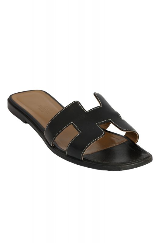 HERMES SIZE- EU 39.5 ORAN SLIP-ON FLAT SANDALS