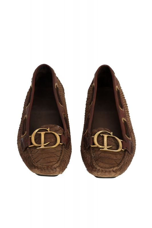 CHRISTIAN DIOR SIZE- EU 36 PYTHON LEATHER LOAFERS