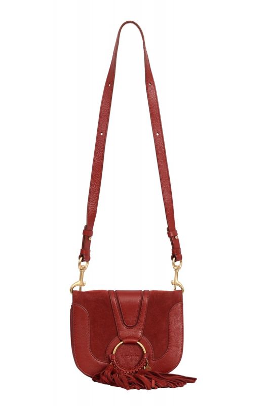 SEE BY CHLOE BURGUNDY HANA CROSSBODY BAG 
