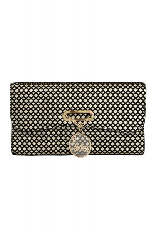 CHRISTIAN LOUBOUTIN GLITTER CHAIN-LINKED RIVERA CLUTCH 