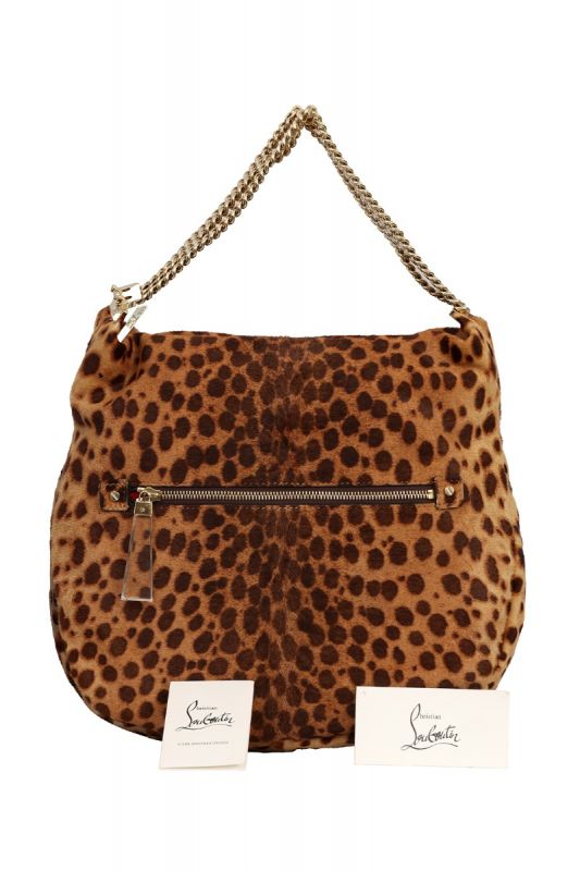CHRISTIAN LOUBOUTIN LEOPARD PRINT MARIANNA HOBO BAG 