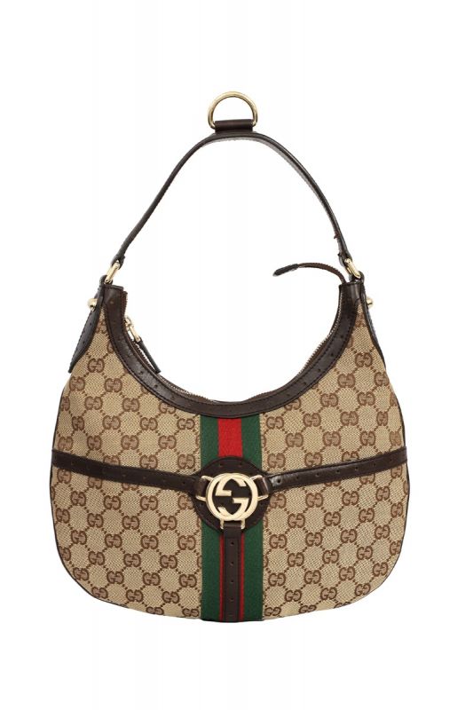 GUCCI VINTAGE GG WEB REINS HOBO SHOULDER BAG 
