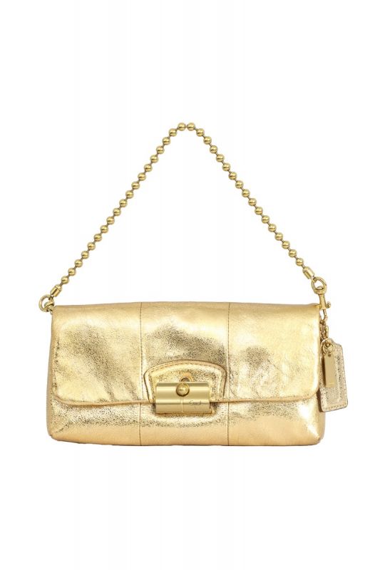 COACH KRISTIN METALLIC GOLD SHOULDER BAG