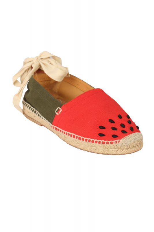 LOEWE EU 39 PAULA IBIZA EMBRIODERED CANVAS  SANDALS