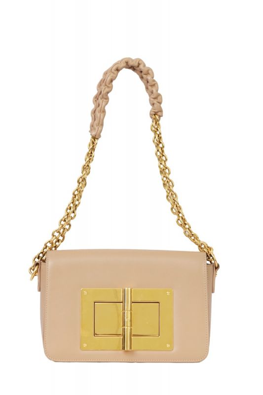 TOM FORD NATALIA LEATHER CHAIN SHOULDER BAG 