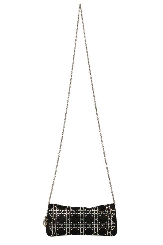CHRISTIAN DIOR BLACK SEQUINS CROSSBODY BAG