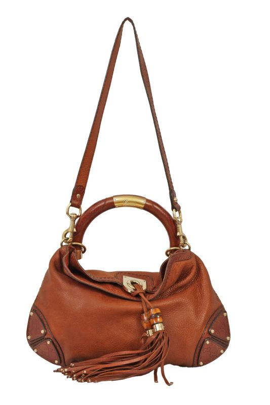 GUCCI LEATHER BABOUSKA INDY TOP HANDLE BAG