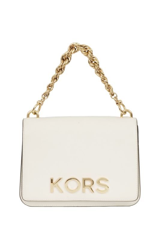 MICHAEL KORSOPTIC WHITE MOTT EMBELLISHED LEATHER BAG