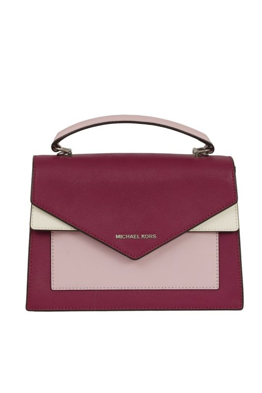 MICHAEL KORSCROSSGRAIN LEATHER SATCHEL BAG