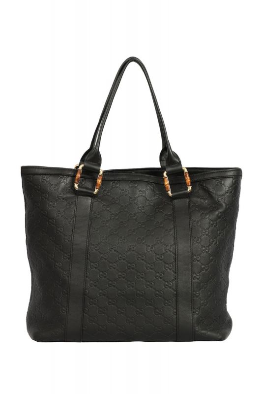 GUCCI GUCCISSIMA BAMBOO DETAILS LEATHER TOTE