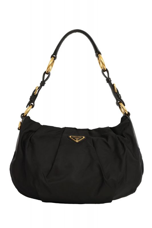 PRADA BLACK TESSUTO NYLON SHOULDER BAGS