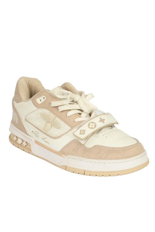 LOUIS VUITTON SIZE-8 MONOGRAM TRAINER SNEAKERS