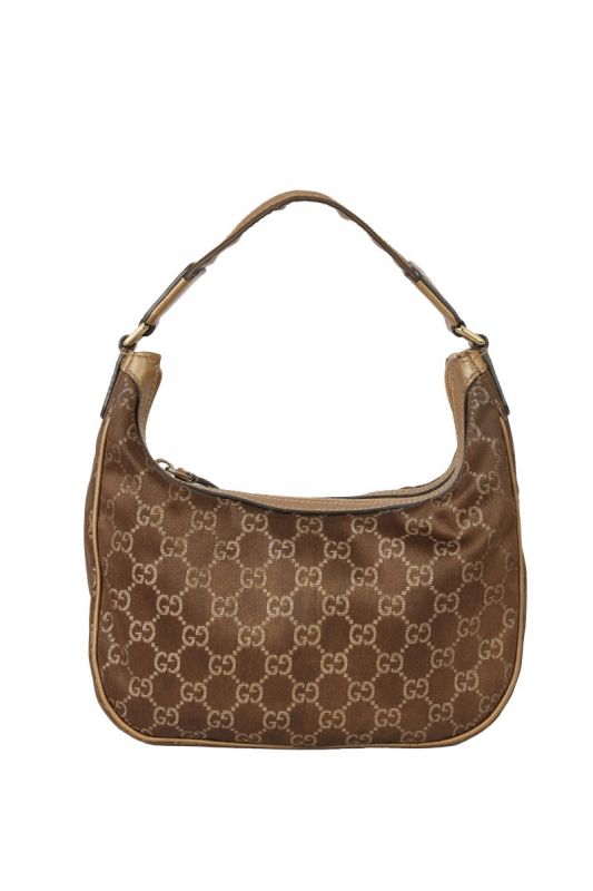GUCCI BROWN CHARMY GG SMALL HOBO BAG 