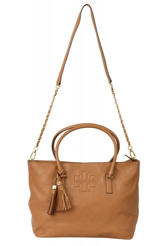 TORY BURCH BROWN THEA CONVERTIBLE TOTE BAG 