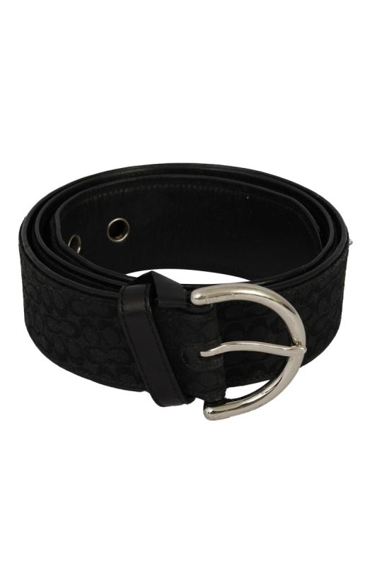 COACH 86 CM / 34 INCHES BLACK MONOGRAM BELT
