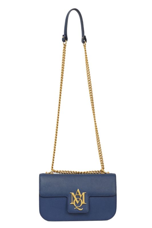 ALEXANDER MC QUEEN INSIGNIA LEATHER CHAIN SATCHEL BAG