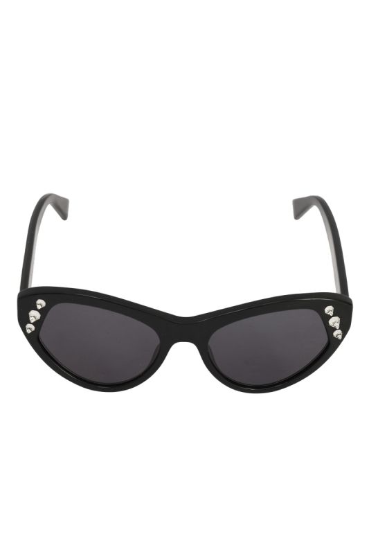 MOSCHINO BLACK CAT-EYE CRYSTAL SUNGLASSES