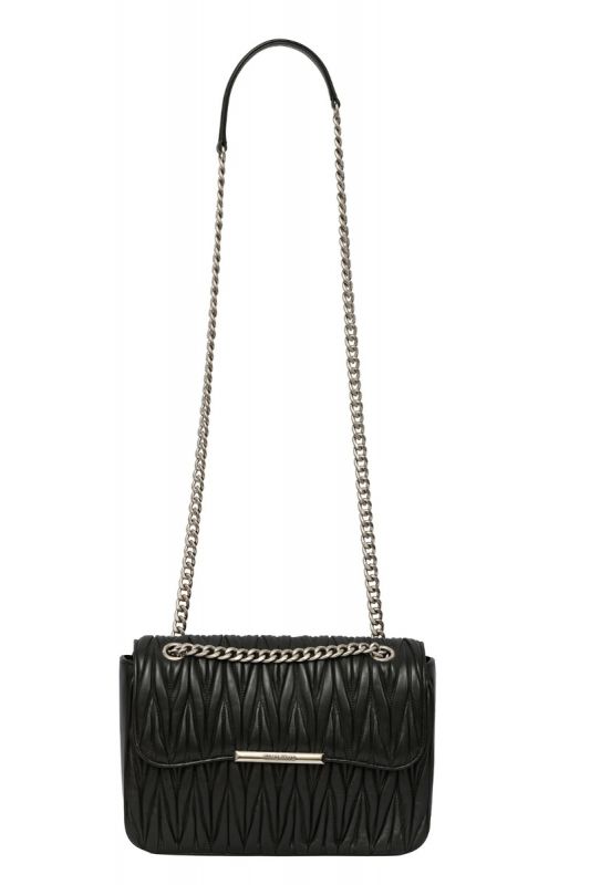 MIU MIU BLACK MATTELASSE LEATHER CROSSBODY BAG 