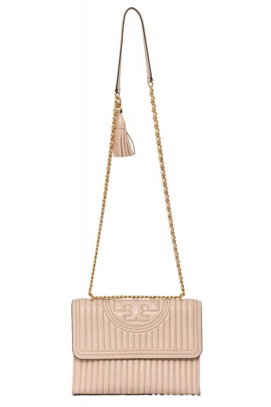 TORY BURCH LEATHER STUDDED FLEMING SHOULDER BAG
