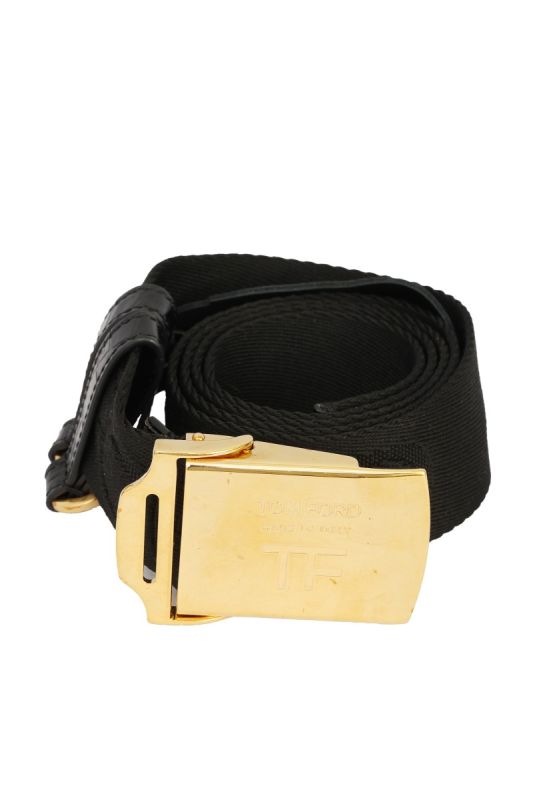 TOM FORD 105 CM/42 INCHES DEBOSSED LOGO BUCKLE BELT