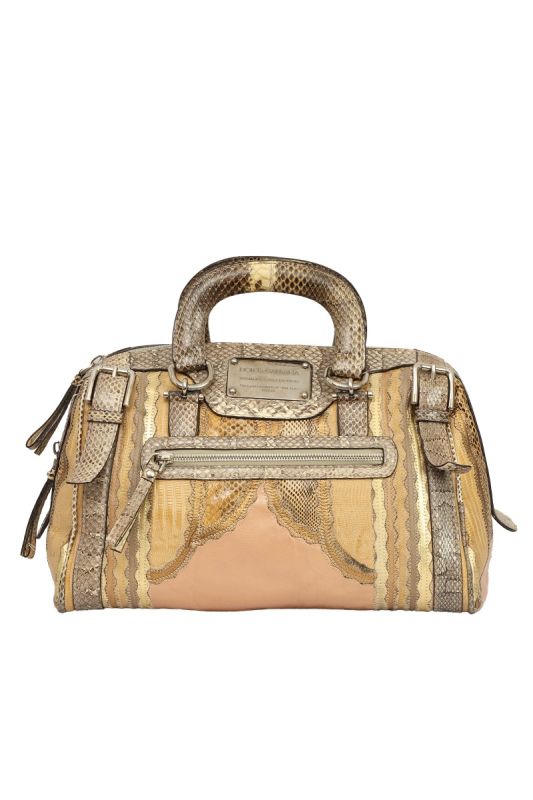 DOLCE & GABBANA MISS EASY WAY SNAKESKIN HANDBAG 