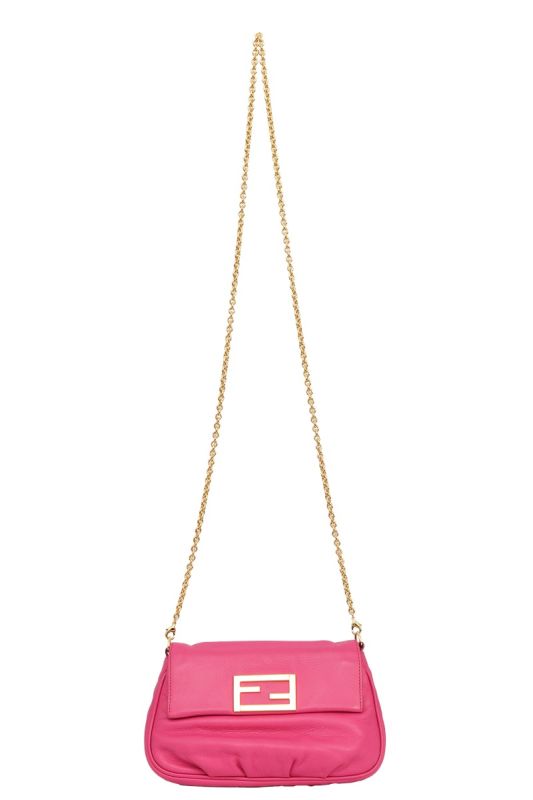 FENDI PINK FENDISTA POCHETTE CROSSBODY BAG 