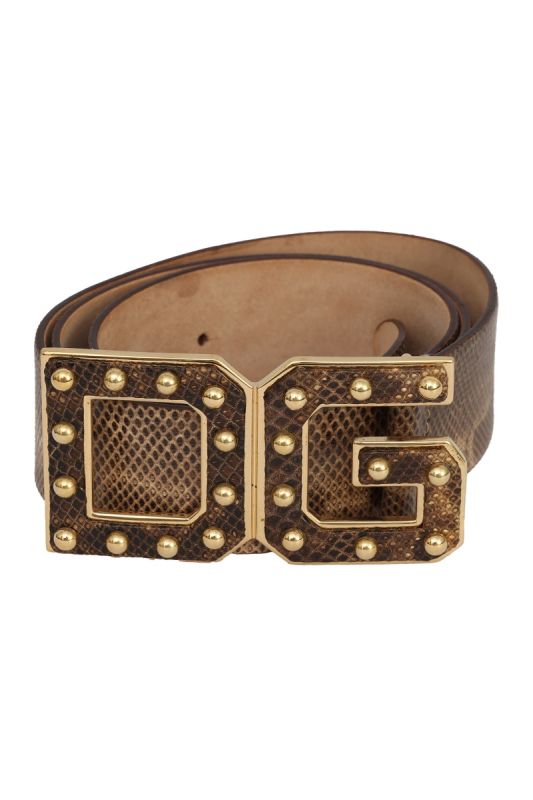 DOLCE & GABBANA 90 CM/ 36 INCH PYTHON LEATHER BELT