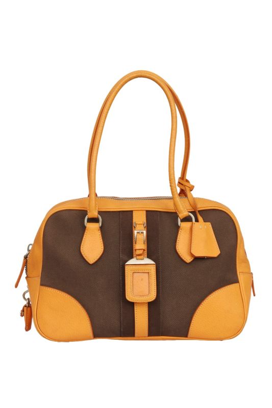 PRADA BI COLOR LEATHER AND CANVAS 