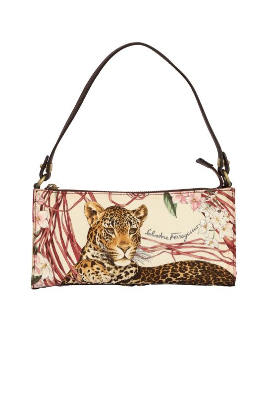 SALVATORE FERRAGAMO JUNGLE PRINT POCHETTE BAG