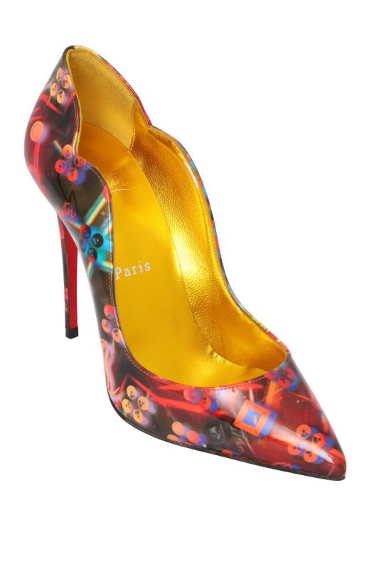 CHRISTIAN LOUBOUTIN SIZE-EU 37 PATENT DISCOLASER HOT CHICK 100 PUMPS