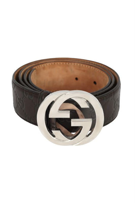 GUCCI SIZE- 95 CM/ 38 INCHES DARK BROWN GUCCISSIMA LEATHER  BELT