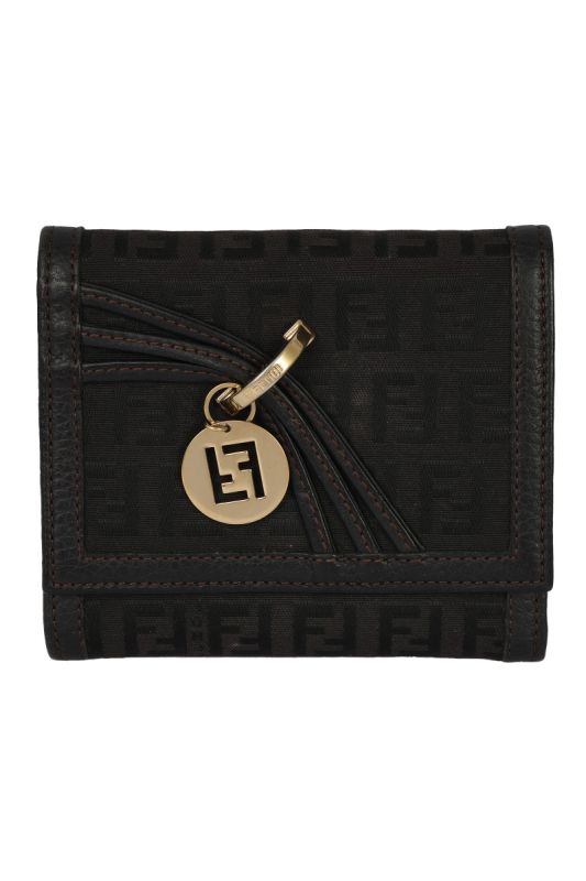 FENDI BLACK VINTAGE 2002 COMPACT WALLET
