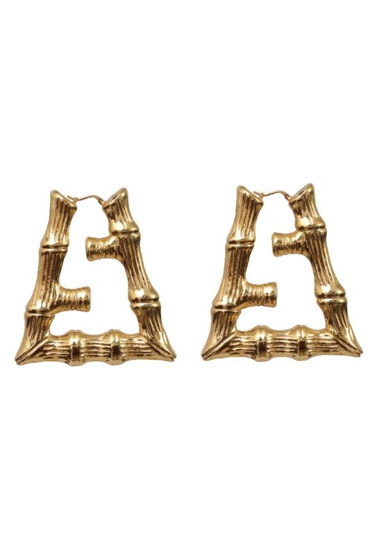 FENDI FFGOLD BAMBOO TEXTURE EARRINGS 