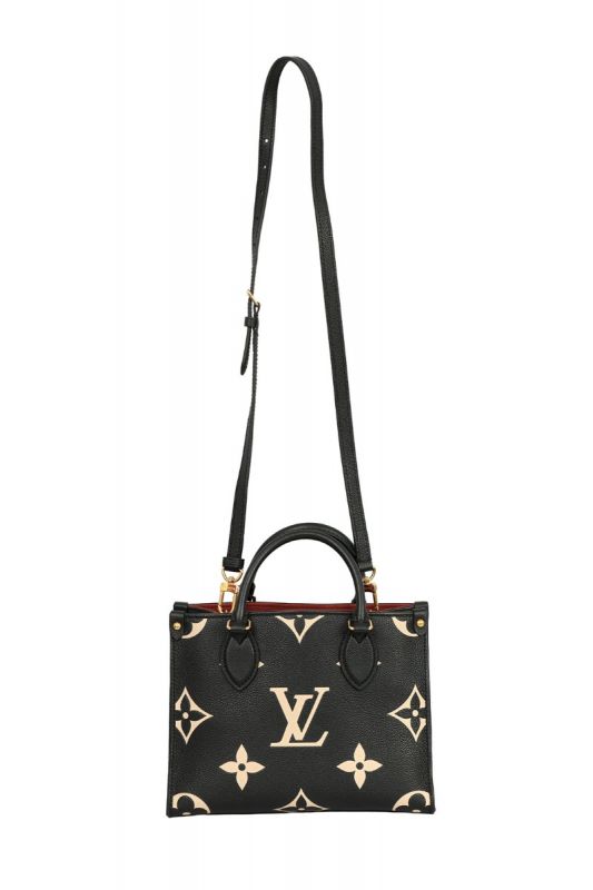 LOUIS VUITTON ONTHEGO PM BICOLORMONOGRAM EMPREINTELEATHER BAG