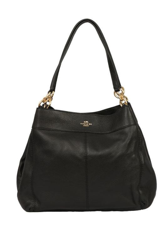 COACH BLACK LEXY LEATHER SHOULDER BAG 