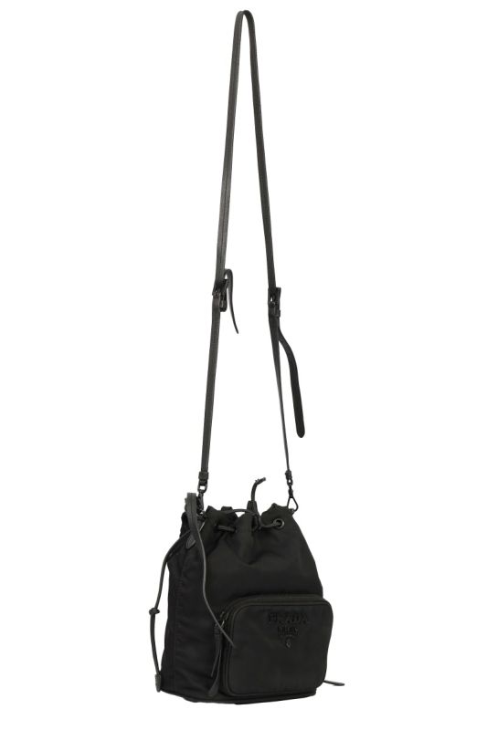 PRADA DUET NYLON BUCKET SHOULDER BAG