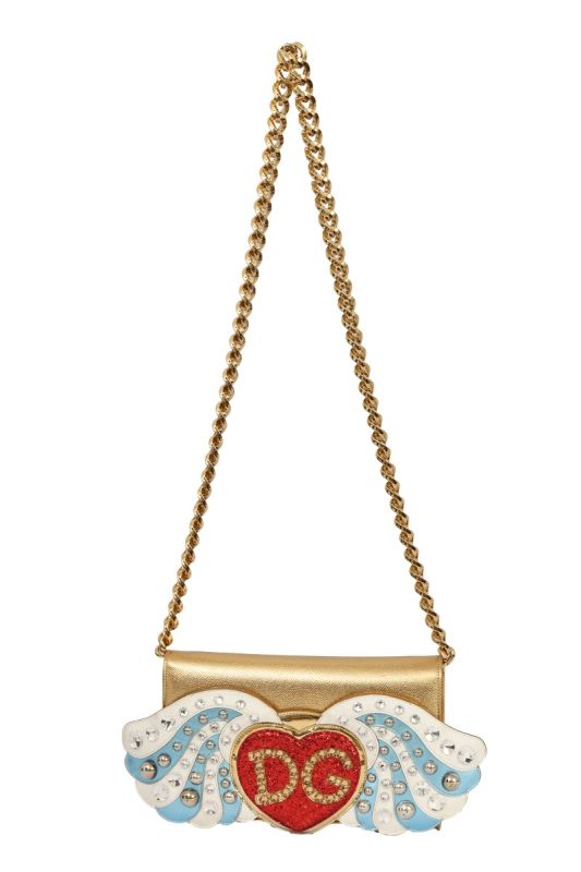 DOLCE & GABBANA METALLIC GOLD ANGEL CHAIN SLING