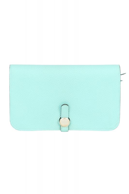 HERMES DOGON DUE BLUE CLUTCH 
