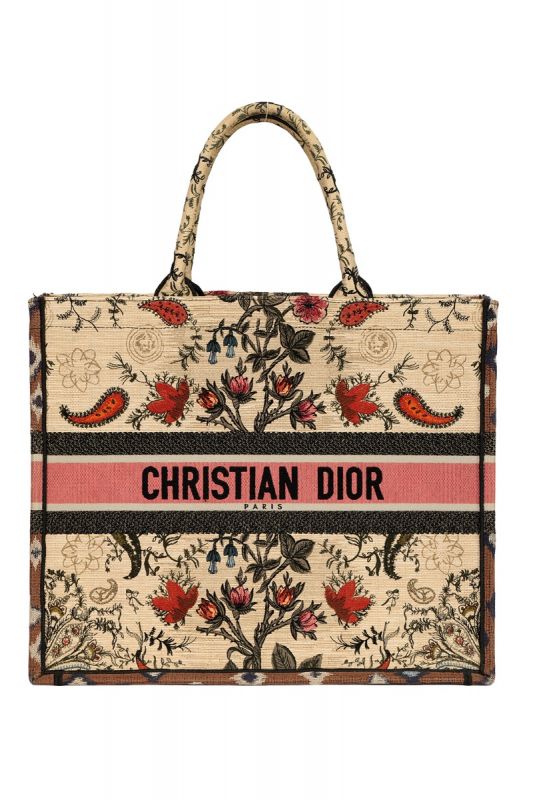 CHRISTAN DIOR LARGE FLORAL EMBRIODERYBOOK TOTE