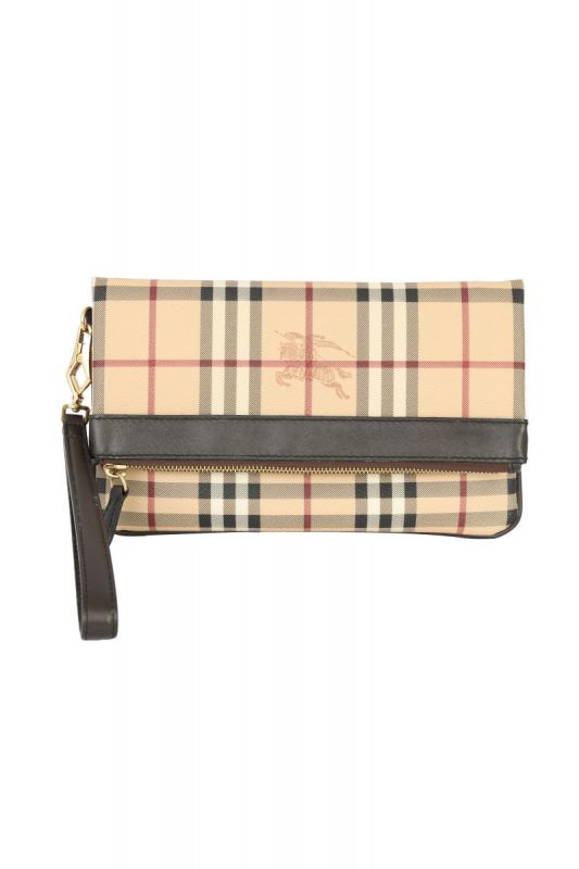 BURBERRY HAYMARKET CHECK ADELINE FOLDOVER CLUTCH